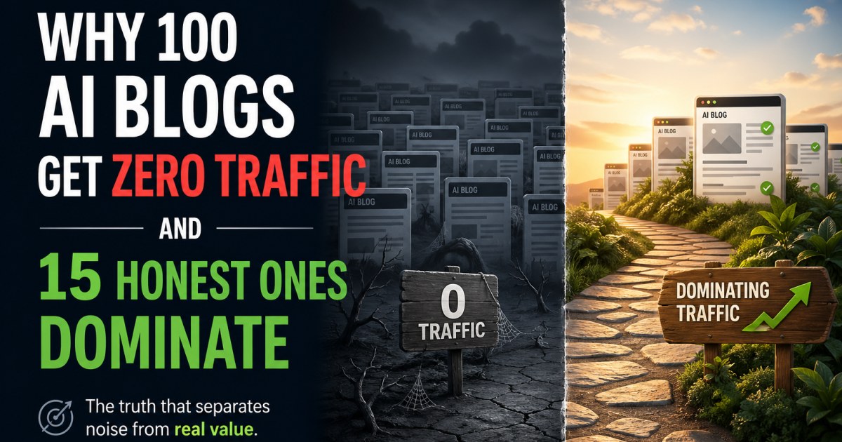Why 100 AI Blogs Get Zero Traffic — And 15 Honest Ones Dominate